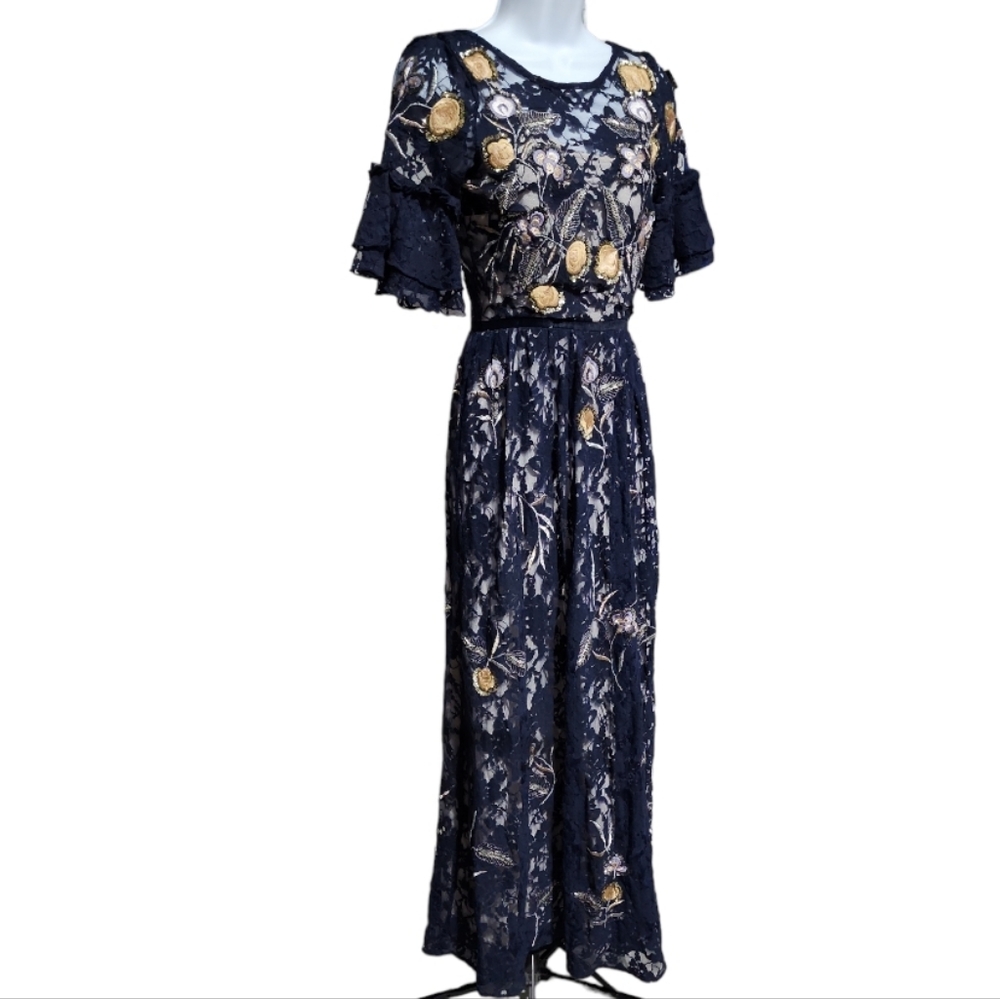 *Frock and Frill Embroidered Sequins Lace Maxi Boho Dress 8 - Picture 6 of 12